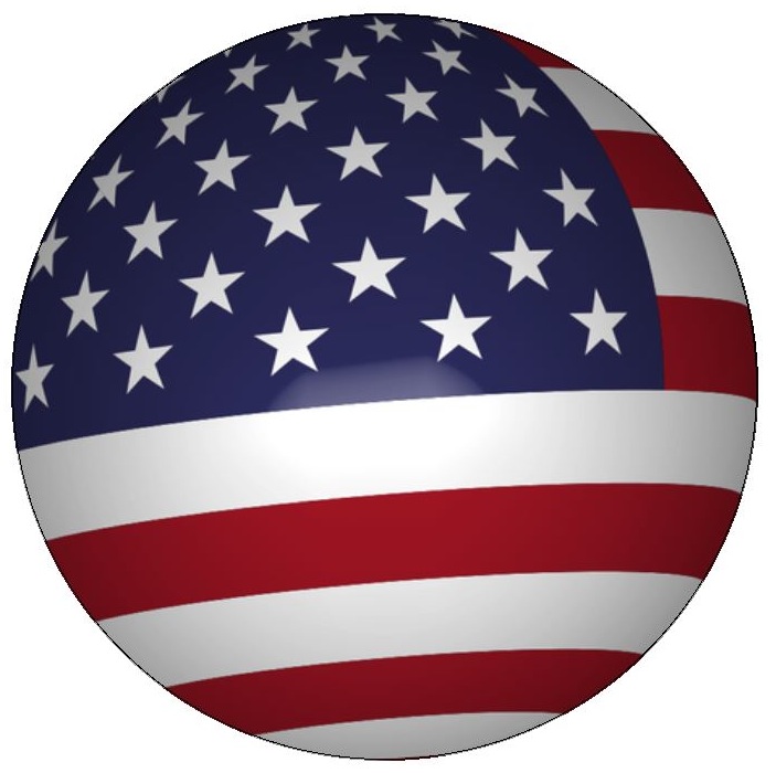 American Flag Pinback Round and Stickers