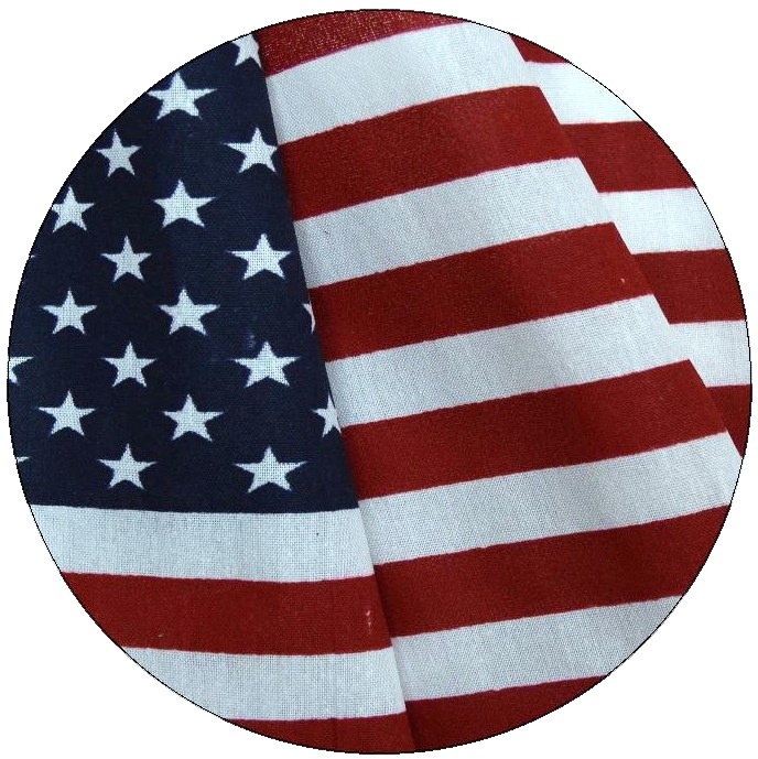 American Flag Pinback Buttons and Stickers