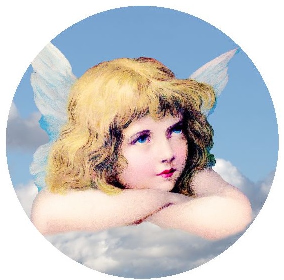 Angel Pinback Button and Stickers
